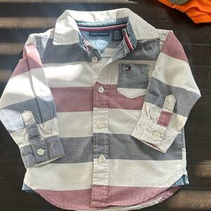Tommy Hilfiger Kids Colorblock Shirt - Red, Gray, White